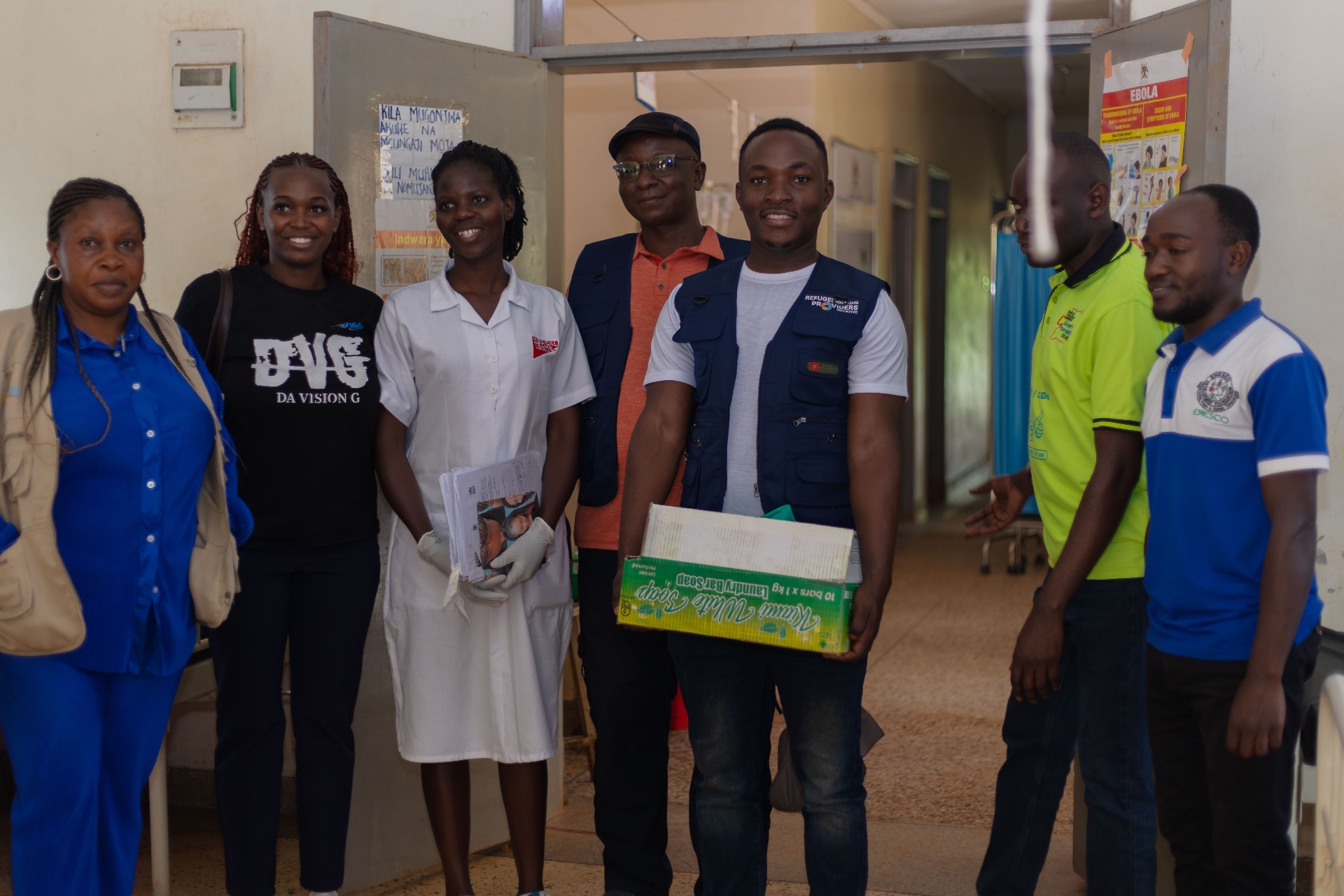 Healthcare team collaborating at medical facility