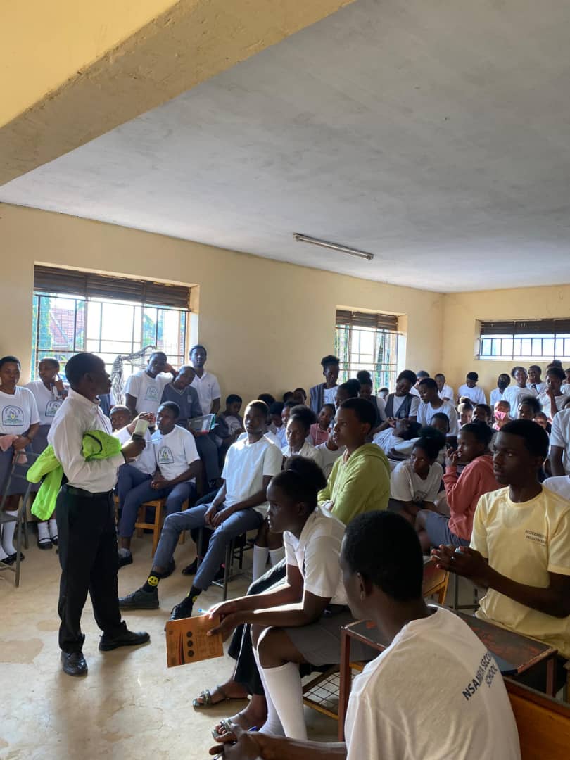 Mental health awareness session with students in Uganda